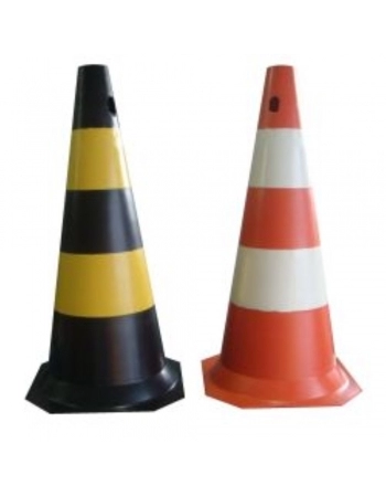 CONE SINALIZACAO LARANJA/BRANCO 50CM PLAST