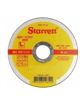 DISCO CORTE INOX STARRETT 4.1/2X1,0