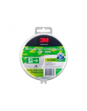 Fita Dupla Face 3M VHB 4910 19mmX5m Estojo Transparente