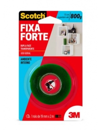 Fita Dupla Face 3M Fixa Forte 19mmX20m Transparente