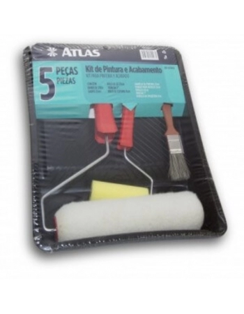 Kit Pintura Atlas 1002 5Peças Bandeja + Suporte + Rolo