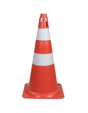 CONE SINALIZACAO LARANJA/BRANCO 75CM PLAST