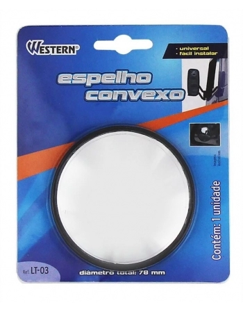 ESPELHO P/RETROVISOR WESTERN 2PC C/ADES LT-04*