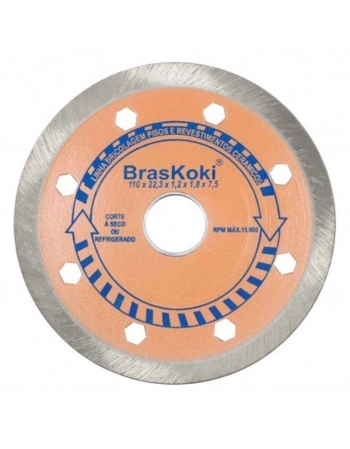 DISCO DIAMANT. BRASKOKI 110MM CONT. SECO/REFRIG REVEST. CERAM.