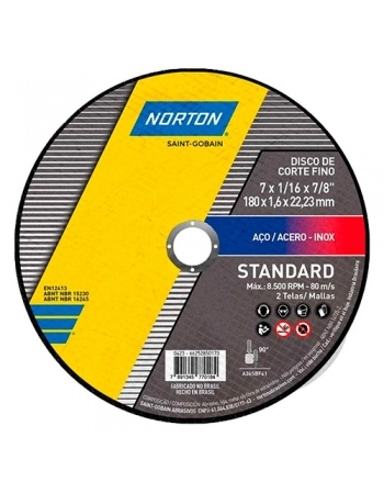 DISCO CORTE INOX NORTON STANDARD 7X1,6 (N)